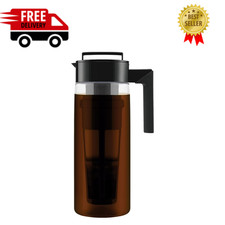 Takeya Patented Deluxe Cold Brew Coffee Maker with Black Lid Airtight Pitcher picture