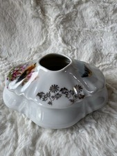Vintage Porcelain Hair Receiver With Birds And Flowers Made In Germany picture