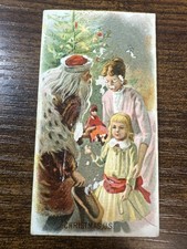 1880s N80 Duke Holidays Christmas USA Rare Santa Card Trimmed? Paper Loss RC? picture