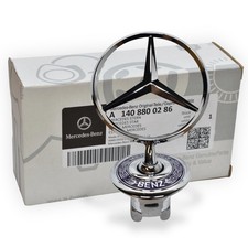 Mercedes Benz Genuine Vehicle Hood Star Emblem Badge (140-880-02-86, Chrome a... picture