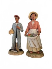 Homeco Vintage Farm Couple Porcelain Figurines picture