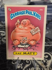 1985 Topps Garbage Pail Kids Fat Matt #26b OS1 Series 1 Matte Two Star Back GPK picture