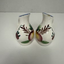 Vintage Hand Painted Japan Salt & Pepper Shakers Pear Fruit Design 3.25” Tall picture