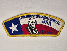 Vintage Sam Houston Area Council BSA CSP Patch Texas Cloth Gauze Back Unused picture