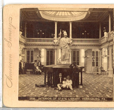 PENNSYLVANIA, Interior Of State Library, Harrisburg--Stereoview E62 picture