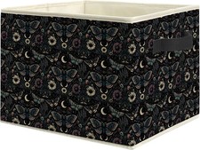 Vintage Dark Gothic Moth Floral Storage Bin Box, Dark Academia Mystical Witchy M picture