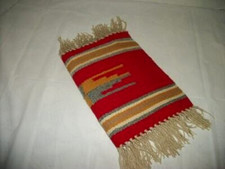Vintage Ortegas Chimayo New Mexico Weaving Note Pad Cover Red Fringed Original picture