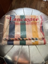 VINTAGE NIP LANCASTER STRIPED DOUBLE FLAT SHEET picture