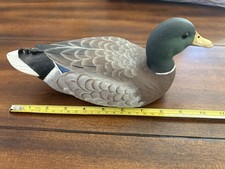 American Wildlife Collection Mallard Wooden Duck  1990 Signed V. Hill picture