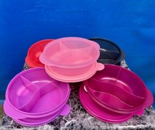TUPPERWARE NEW   MICROWAVE LUNCH BOWL DIVIDED DISH VENTED 825mil 3 3/4cup picture
