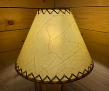 Rustic Oiled Kraft Crackled Lamp Shade with Suede Lacing - 14
