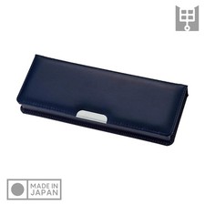 KUTSUWA Durable Light Weight Washable Clarino Pencil Pen Case Navy Japan Made picture