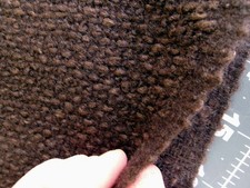 Antique Textured Wool Fabric 2.5 yd Hand Woven Loomed Boucle Brown Vintage picture