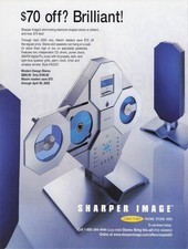 Sharper Image Modern Design Stereo CD Player Speakers y2k Ad 2003 wall decor art picture