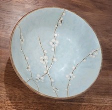 Vintage Kotobuki Bowl Early Spring Blossoms Blue Pottery 8