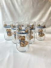 Vtg Tienshan Country Bear Large Tumbler Glasses Cottagecore Granny 90s 80s Drink picture