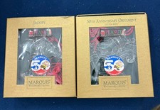 Snoopy Ornaments Lot of 2 Marquis Waterford Peanuts 50th anniversary, New In Box picture