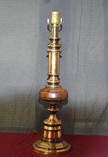 Vintage Stiffel Solid Brass and Wood Table Lamp MCM 24 Inch picture