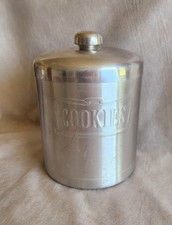 Cookie Jar Canister Heller Hostess Ware Silver 8 Inch picture