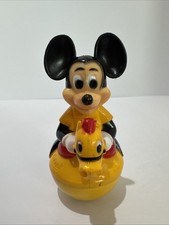 Vintage 1970s Gabriel Walt Disney Mickey Mouse Roly Poly Weeble Wobble Horse Toy picture