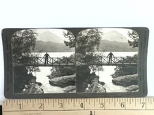 Lake Luzerne NY Stereoview H.C. White Co. Bridge Landscape 1903 Curved Mount picture