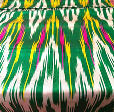 AUTHENTIC UZBEK KHAN ATLAS SILK BLEND FABRIC- TRADITIONAL FABRIC OF CENTRAL ASIA picture
