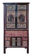 A Two Door Carved Wooden Cabinet picture