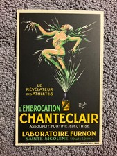 French Art Deco Poster Art Postcard Embrocation Chanteclair Body Cream Ointment picture