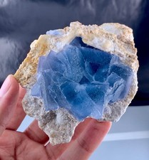 208 Gram Amazing Bluish Fluorite Crystals On Matrix From Baluchistan Pakistan. picture