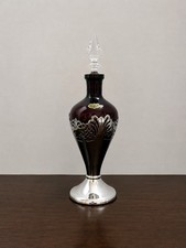 Vintage Cambridge Amethyst Glass Decanter Farber Bros Krome Kraft Art Deco Chrom picture