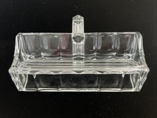 C. 1905 - 1935 Heisey Elegant Glass Wide Flat Panel Domino Sugar Cube Holder picture