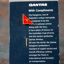 VINTAGE 1980's QANTAS AIRLINES Air Hostess Crew Kangaroo Pin picture