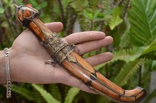 VTG Dagger Moroccan Handmade Khanjar Bone Camel & Brass Engraved Berber Knife picture