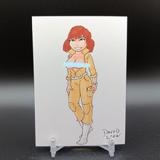Original APRIL O'NEIL Pinup Artist Sketch Card 1/1 - David Icon - PSC - ATC TMNT picture
