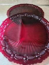 Vtge Set 2 Avon 1876 Cape Cod Collection Ruby Red Dinnner  Plates 10