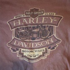Harley-Davidson Roma Italy Store Brown T-Shirt Tee XL 100% Cotton Made USA picture