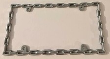 Vintage Chain License Plate Frame Decorative Masculine 4x4 Offroad Tough picture