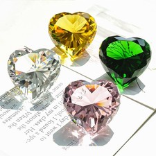 60MM Heart Shape Crystal Diamond Glass Paperweight Centerpiece For Wedding picture
