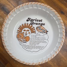 Rare Vintage 1983 Royal China Country Harvest Apricot Orange Ice Cream Pie Dish picture