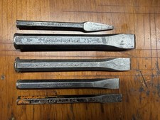 Vintage Williams Forged Steel Chisel Set - 5 Piece Mechanic / Machinist Lot picture