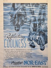 Priestley's Nor-East Summer Suit Baltimore Reflecting Cool Vintage Print Ad 1943 picture