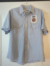 Vintage Miller High Life Beer Delivery Uniform Work Shirt Short Sleeve Patches  picture