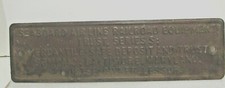 Vintage RARE Seaboard Air Lie Railroad Equipment Trust Safe Deposit Metal Plaque picture