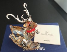 SWAROVSKI WINTER REINDEER ROCKING, #1086146,  RETIRED, RARE NIB picture