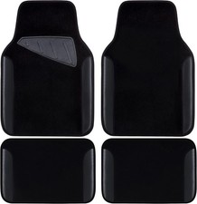 Waterproof Universal Fit Car Floor Mats, Faux Leather Car Carpet Mats, Black Car picture
