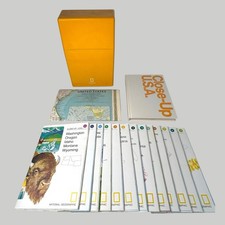Vintage National Geographic Society Close-Up USA Map Box Set *Missing 3 & 5 Used picture