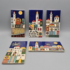 Hand Painted Ceramic Hanging Tiles Wall Art Jerusalem Pottery Karakashian Bros picture
