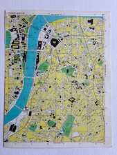 Vintage London Map United Kingdom River Thames Kennington Park Parliament Square picture