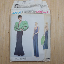 Vogue 2303 American Designer Pattern Bill Blass Size 10 CUT / COMPLETE picture