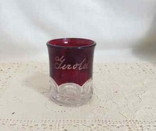 Antique Souvenir Gerald Ruby Stain Pressed Glass Cup Mug picture